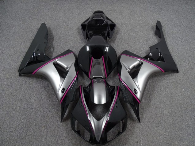 Online 2006-2007 Honda CBR1000RR Fairings - Silver with Pink Pin Stripe Online 2006-2007 Honda CBR1000RR Fairings - Silver with Pink Pin Stripe