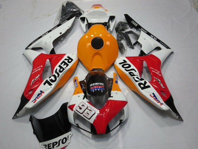 Online 2006-2007 Honda CBR1000RR Fairings - White Repsol 93