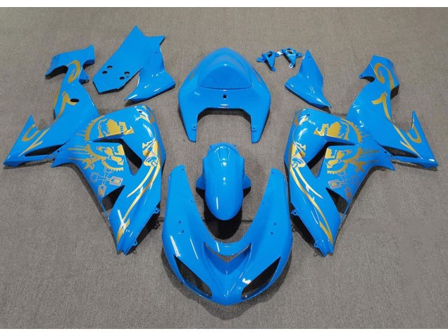 Online 2006-2007 Kawasaki ZX10R Fairings - Light Blue & Gold Online 2006-2007 Kawasaki ZX10R Fairings - Light Blue & Gold