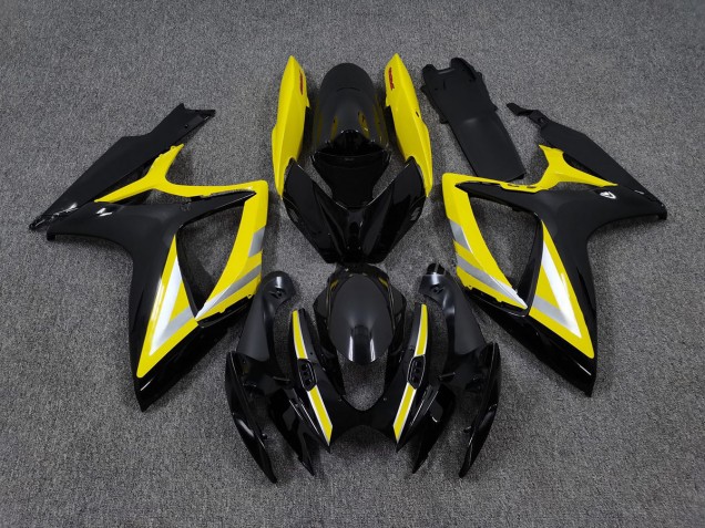 Online 2006-2007 Suzuki GSXR 600-750 Fairings - Black and Yellow OEM Style