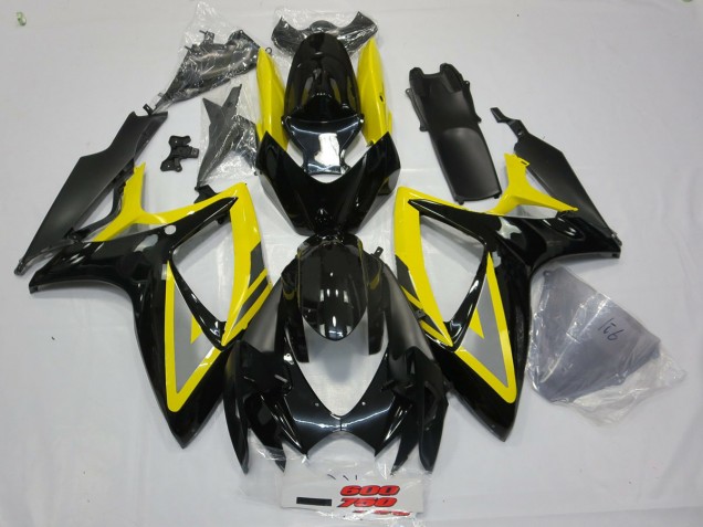 Online 2006-2007 Suzuki GSXR 600-750 Fairings - Black and Yellow Oh Ah Online 2006-2007 Suzuki GSXR 600-750 Fairings - Black and Yellow Oh Ah