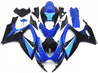 Online 2006-2007 Suzuki GSXR 600-750 Fairings - Blue and Black Special With Red Decals