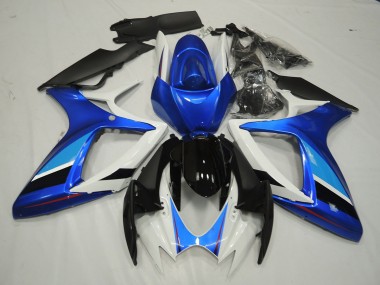 Online 2006-2007 Suzuki GSXR 600-750 Fairings - Blue and White