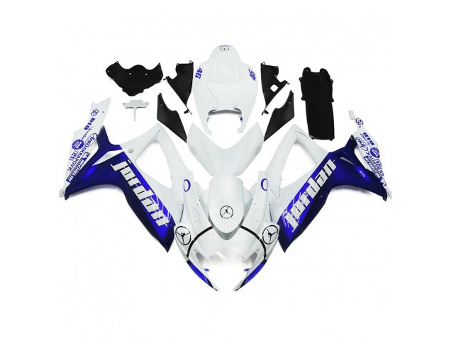 Online 2006-2007 Suzuki GSXR 600-750 Fairings - Blue and White Jordan Gloss Style
