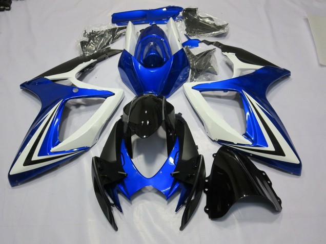 Online 2006-2007 Suzuki GSXR 600-750 Fairings - Blue Black and White Online 2006-2007 Suzuki GSXR 600-750 Fairings - Blue Black and White