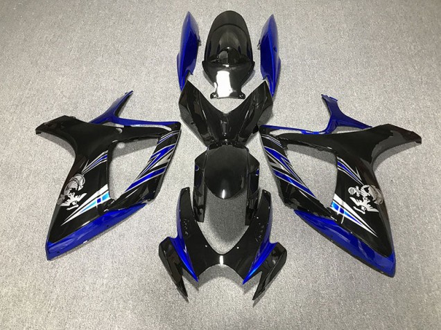 Online 2006-2007 Suzuki GSXR 600-750 Fairings - Gloss Blue and Black Design