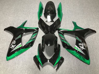 Online 2006-2007 Suzuki GSXR 600-750 Fairings - Gloss Green and Black Design