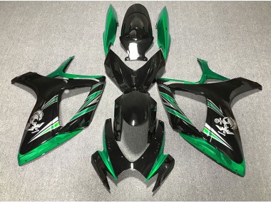 Online 2006-2007 Suzuki GSXR 600-750 Fairings - Gloss Green and Black Design