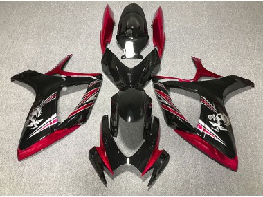 Online 2006-2007 Suzuki GSXR 600-750 Fairings - Gloss Red and Black Design