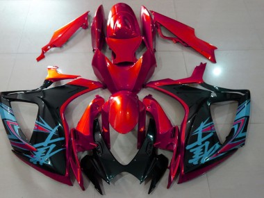 Online 2006-2007 Suzuki GSXR 600-750 Fairings - Gloss Red & Black