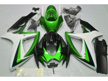 Online 2006-2007 Suzuki GSXR 600-750 Fairings - Green & White