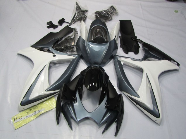 Online 2006-2007 Suzuki GSXR 600-750 Fairings - Grey and White Online 2006-2007 Suzuki GSXR 600-750 Fairings - Grey and White