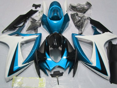 Online 2006-2007 Suzuki GSXR 600-750 Fairings - Light Blue & White