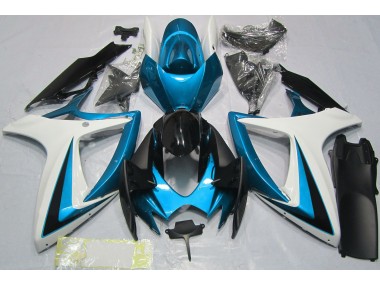 Online 2006-2007 Suzuki GSXR 600-750 Fairings - Light Blue & White