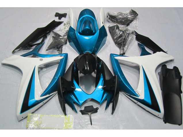 Online 2006-2007 Suzuki GSXR 600-750 Fairings - Light Blue & White