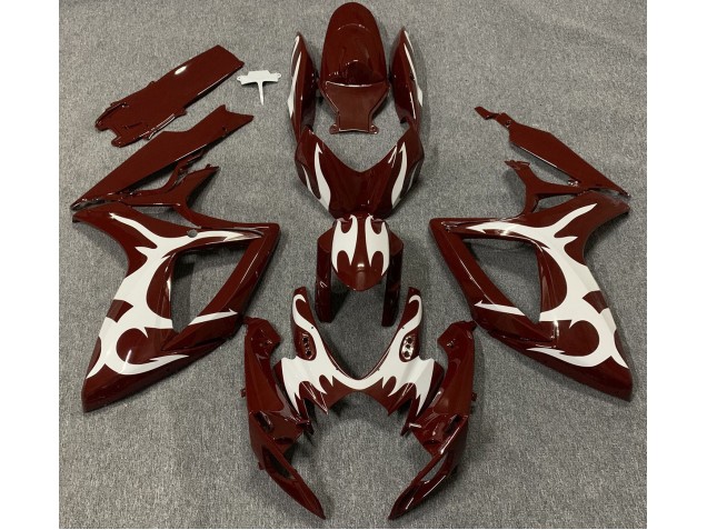Online 2006-2007 Suzuki GSXR 600-750 Fairings - Maroon and White Online 2006-2007 Suzuki GSXR 600-750 Fairings - Maroon and White