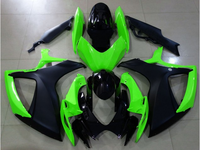 Online 2006-2007 Suzuki GSXR 600-750 Fairings - Matte Black and Green Online 2006-2007 Suzuki GSXR 600-750 Fairings - Matte Black and Green