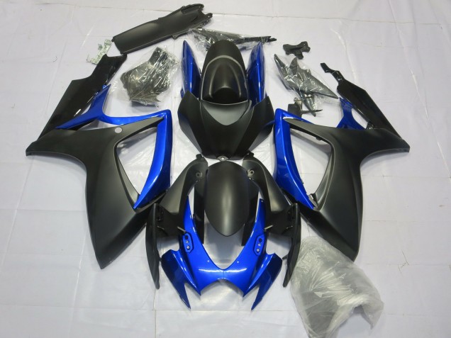 Online 2006-2007 Suzuki GSXR 600-750 Fairings - Matte Black Gloss Blue Online 2006-2007 Suzuki GSXR 600-750 Fairings - Matte Black Gloss Blue