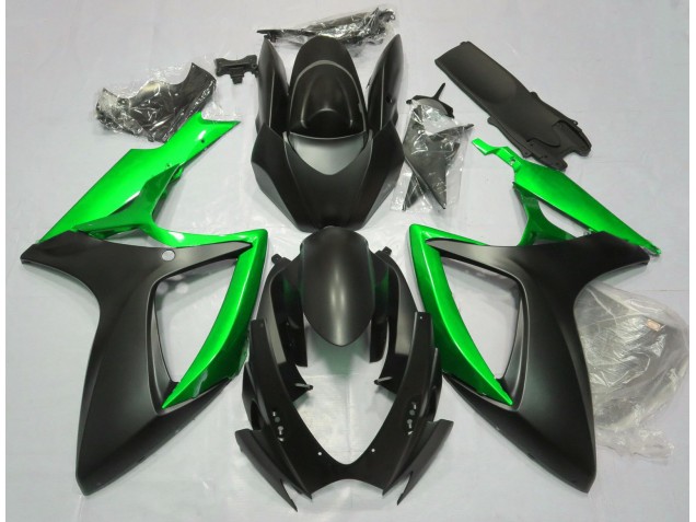 Online 2006-2007 Suzuki GSXR 600-750 Fairings - Matte Black & Green Online 2006-2007 Suzuki GSXR 600-750 Fairings - Matte Black & Green