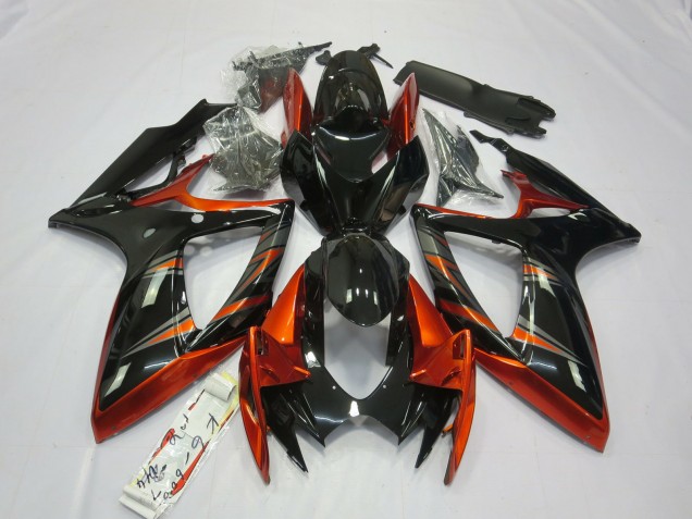 Online 2006-2007 Suzuki GSXR 600-750 Fairings - Orange and Black