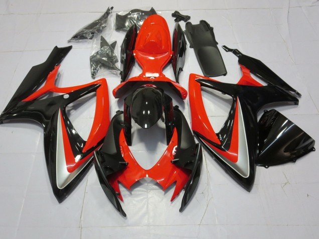 Online 2006-2007 Suzuki GSXR 600-750 Fairings - Orange Silver and Black Online 2006-2007 Suzuki GSXR 600-750 Fairings - Orange Silver and Black