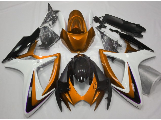 Online 2006-2007 Suzuki GSXR 600-750 Fairings - Orange & White Debadged Online 2006-2007 Suzuki GSXR 600-750 Fairings - Orange & White Debadged
