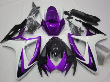 Online 2006-2007 Suzuki GSXR 600-750 Fairings - Purple & White Debadged