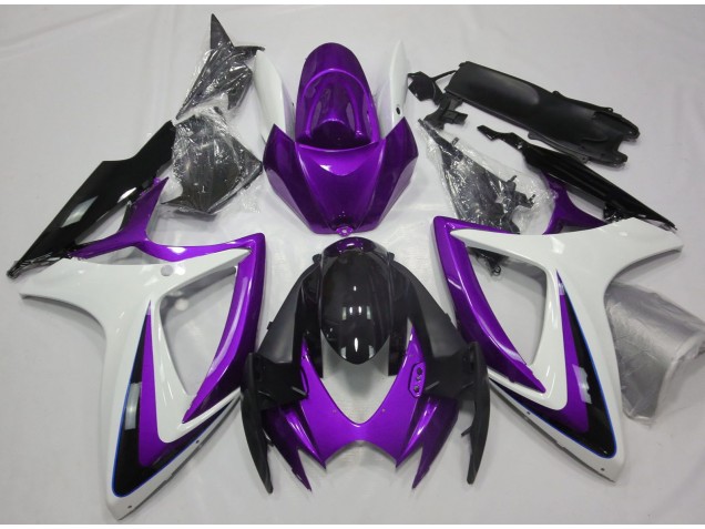 Online 2006-2007 Suzuki GSXR 600-750 Fairings - Purple & White Debadged