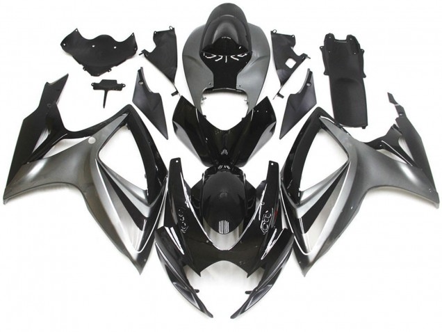 Online 2006-2007 Suzuki GSXR 600-750 Fairings - Silver and Black Special OEM Style