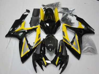 Online 2006-2007 Suzuki GSXR 600-750 Fairings - Silver and Black Yellow
