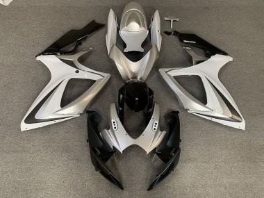 Online 2006-2007 Suzuki GSXR 600-750 Fairings - Silver White OEM Style