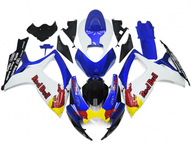 Online 2006-2007 Suzuki GSXR 600-750 Fairings - White and Blue Red Bull Custom Online 2006-2007 Suzuki GSXR 600-750 Fairings - White and Blue Red Bull Custom