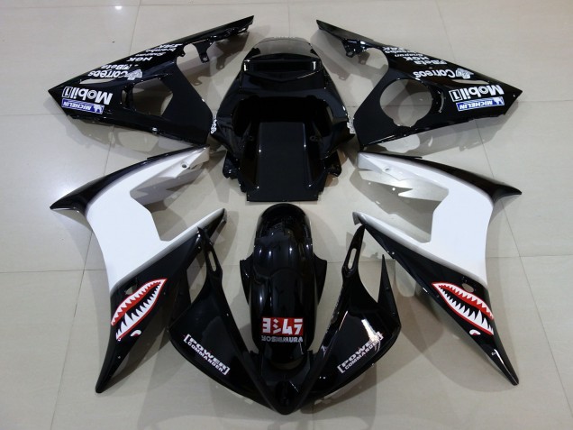 Online 2006-2007 Yamaha R6 Fairings - Gloss Black & logos