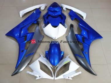 Online 2006-2007 Yamaha R6 Fairings - White Blue / Custom Yellow