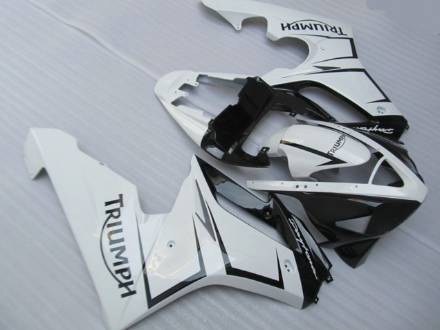 Online 2006-2008 Triumph Daytona 675 Fairings - White Silver and Black Online 2006-2008 Triumph Daytona 675 Fairings - White Silver and Black