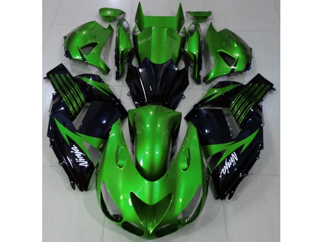 Online 2006-2011 Kawasaki ZX14R Fairings - Gloss Green and Black Online 2006-2011 Kawasaki ZX14R Fairings - Gloss Green and Black