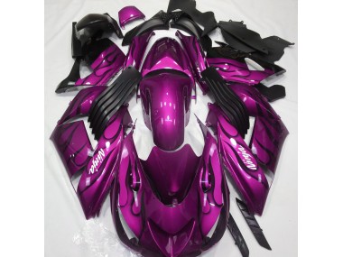 Online 2006-2011 Kawasaki ZX14R Fairings - Gloss Pink & Flame