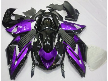 Online 2006-2011 Kawasaki ZX14R Fairings - Gloss Purple and Black Plain
