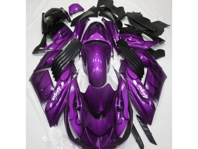 Online 2006-2011 Kawasaki ZX14R Fairings - Gloss Purple & Flame Online 2006-2011 Kawasaki ZX14R Fairings - Gloss Purple & Flame