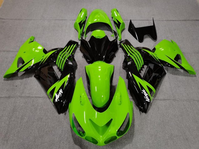 Online 2006-2011 Kawasaki ZX14R Fairings - Lime Green and Black Online 2006-2011 Kawasaki ZX14R Fairings - Lime Green and Black