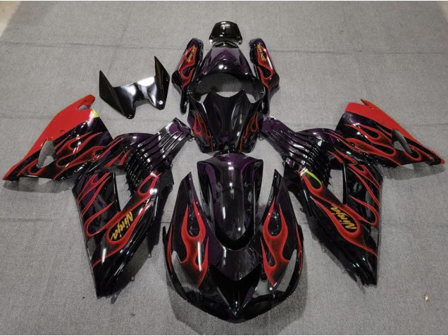 Online 2006-2011 Kawasaki ZX14R Fairings - Red Flame Online 2006-2011 Kawasaki ZX14R Fairings - Red Flame