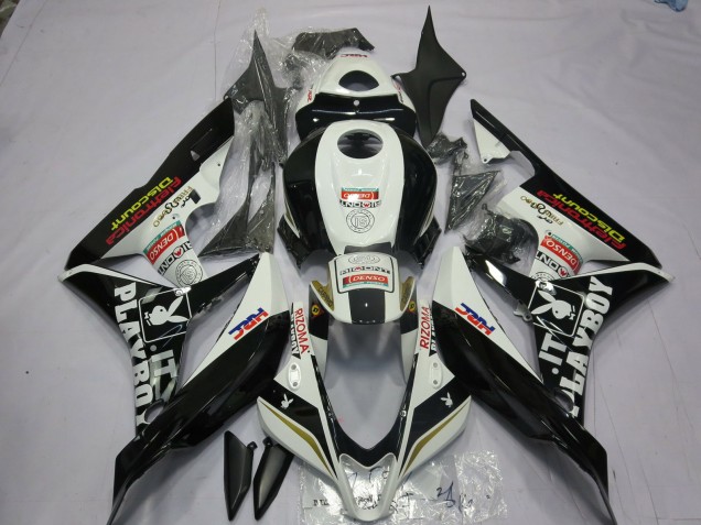 Online 2007-2008 Honda CBR600RR Fairings - Black and White Playboy Online 2007-2008 Honda CBR600RR Fairings - Black and White Playboy