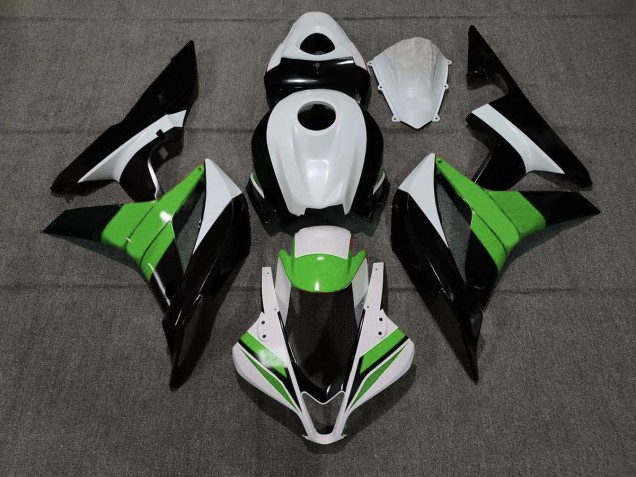 Online 2007-2008 Honda CBR600RR Fairings - Black White and Green Online 2007-2008 Honda CBR600RR Fairings - Black White and Green