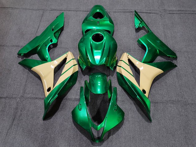 Online 2007-2008 Honda CBR600RR Fairings - Emerald Green and Tan Online 2007-2008 Honda CBR600RR Fairings - Emerald Green and Tan
