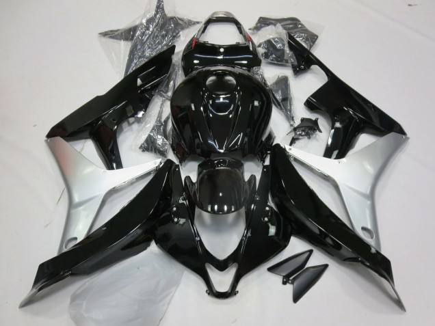 Online 2007-2008 Honda CBR600RR Fairings - Gloss Black and Silver