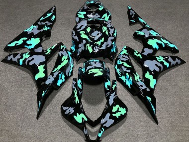 Online 2007-2008 Honda CBR600RR Fairings - Green and Gray Camouflage
