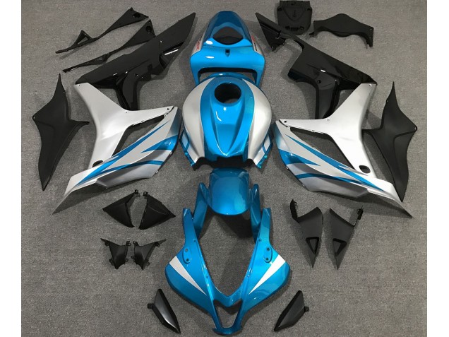 Online 2007-2008 Honda CBR600RR Fairings - Light Blue and Silver OEM Style