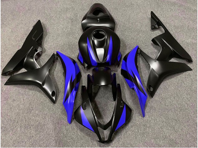 Online 2007-2008 Honda CBR600RR Fairings - Matte Black & Blue Design