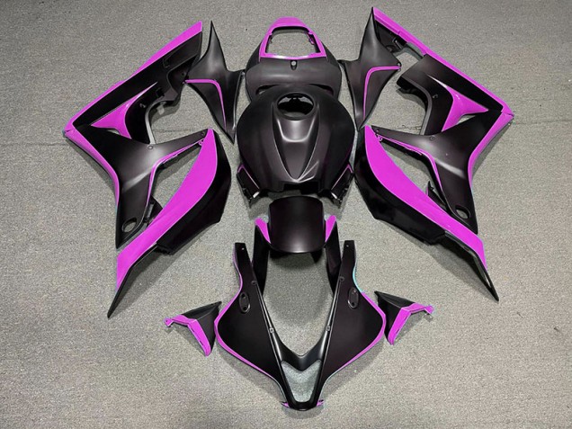 Online 2007-2008 Honda CBR600RR Fairings - Matte Black & Pink Online 2007-2008 Honda CBR600RR Fairings - Matte Black & Pink