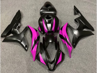 Online 2007-2008 Honda CBR600RR Fairings - Matte Black & Pink Design